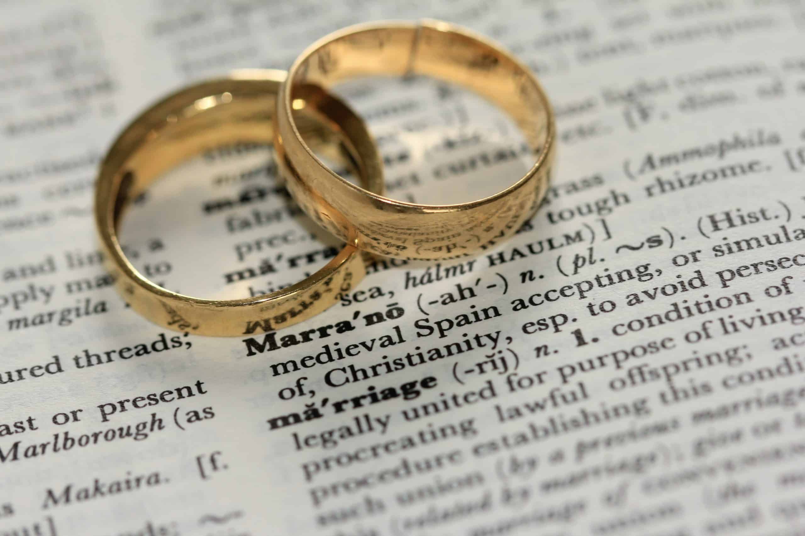 wedding rings on definition of marriage