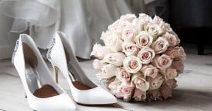 bouquet shoes and wedding dress in texas remarriage after divorce